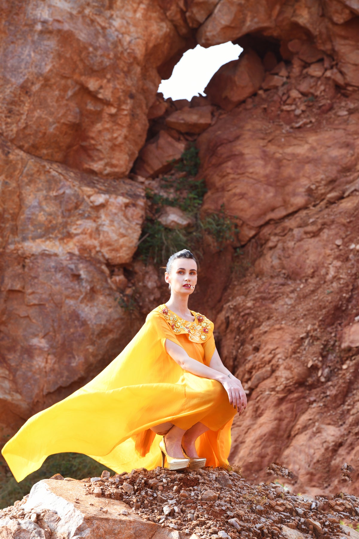 Yellow Mirror Kaftan