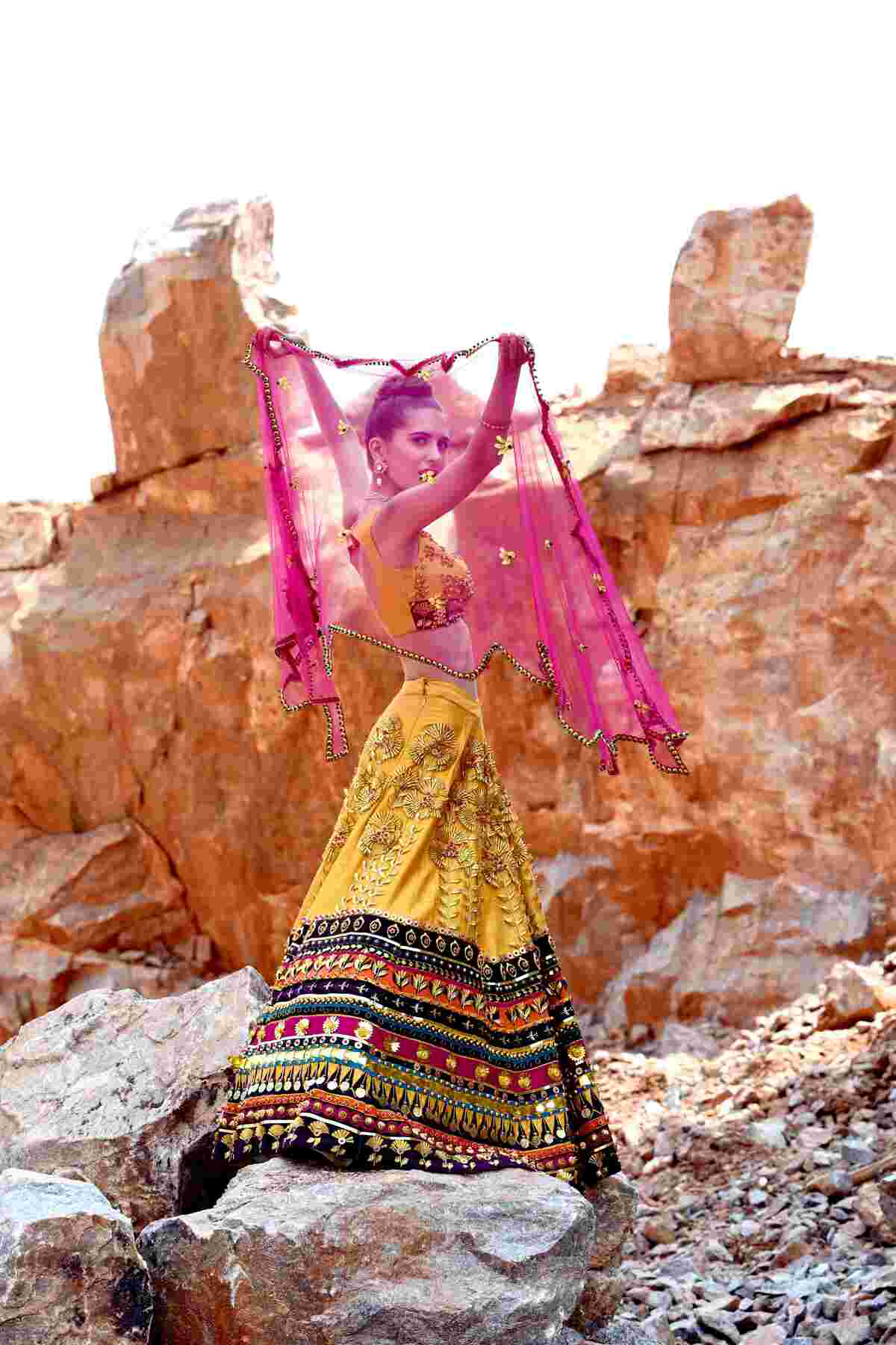 Ochre Nomad Lehenga