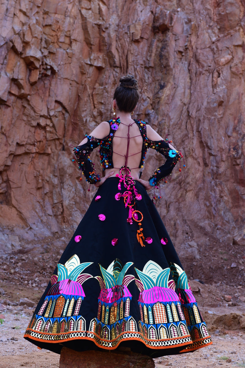 Lotus Architecture Lehenga