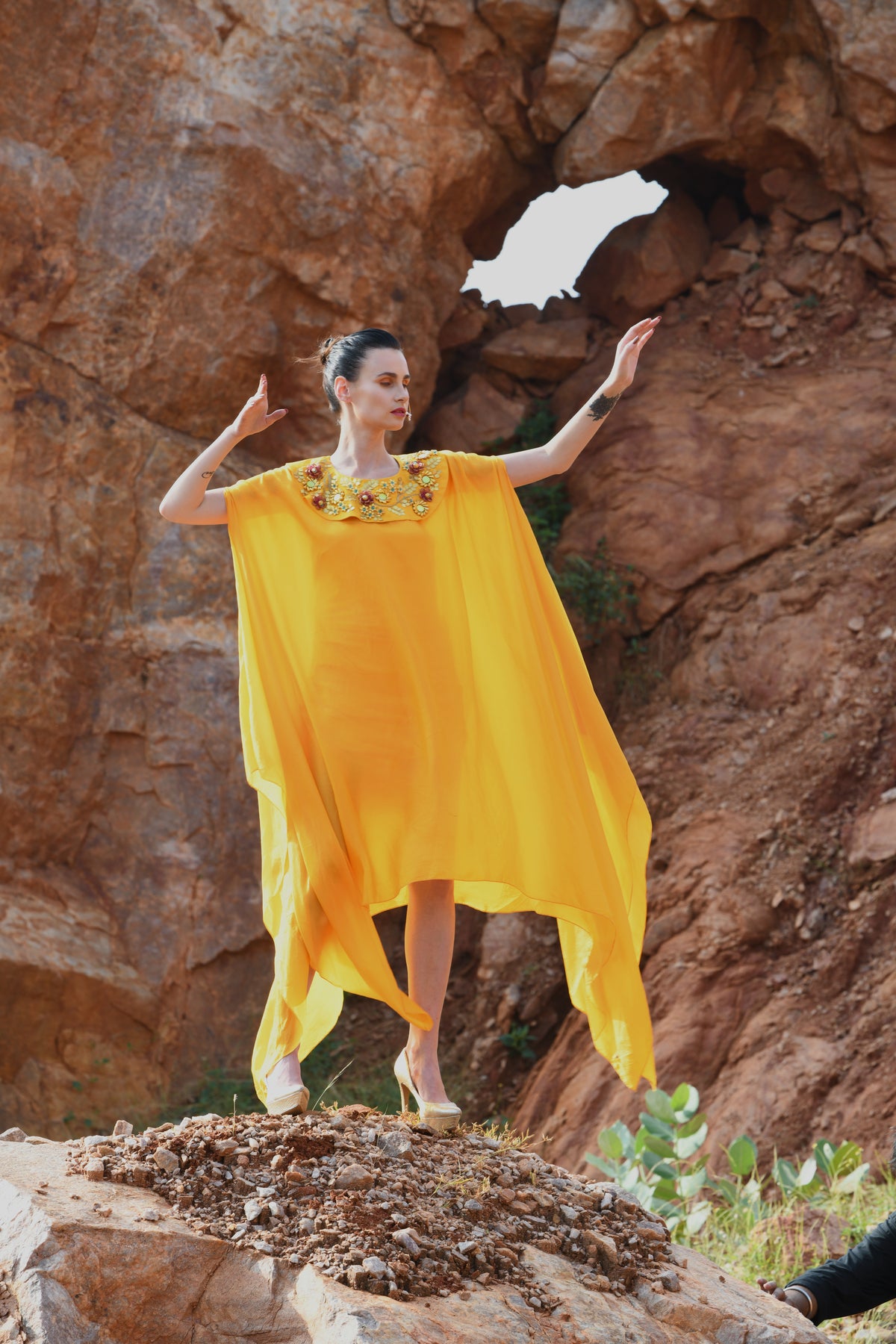 Yellow Mirror Kaftan