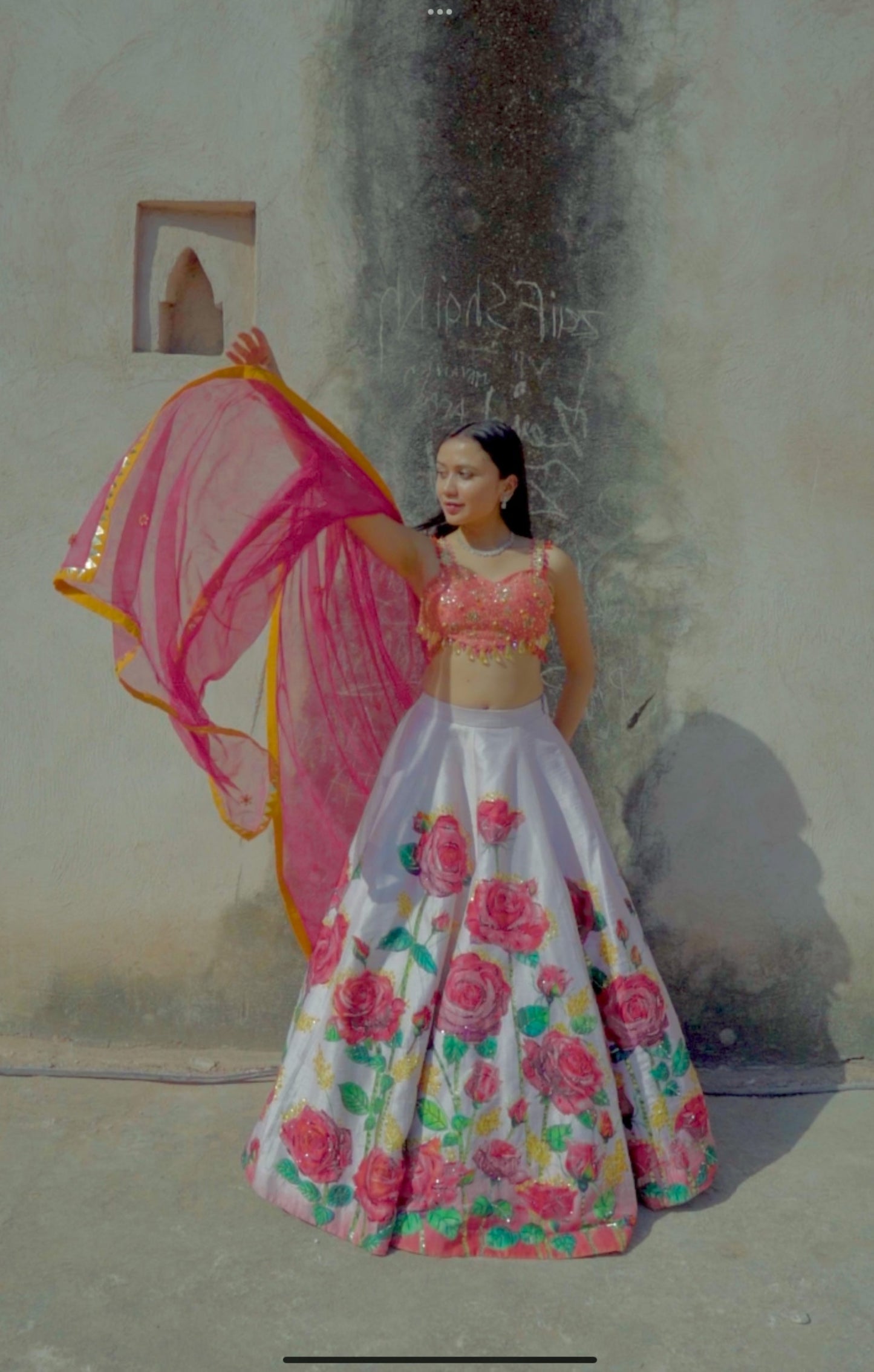 Painted Rose Lehenga