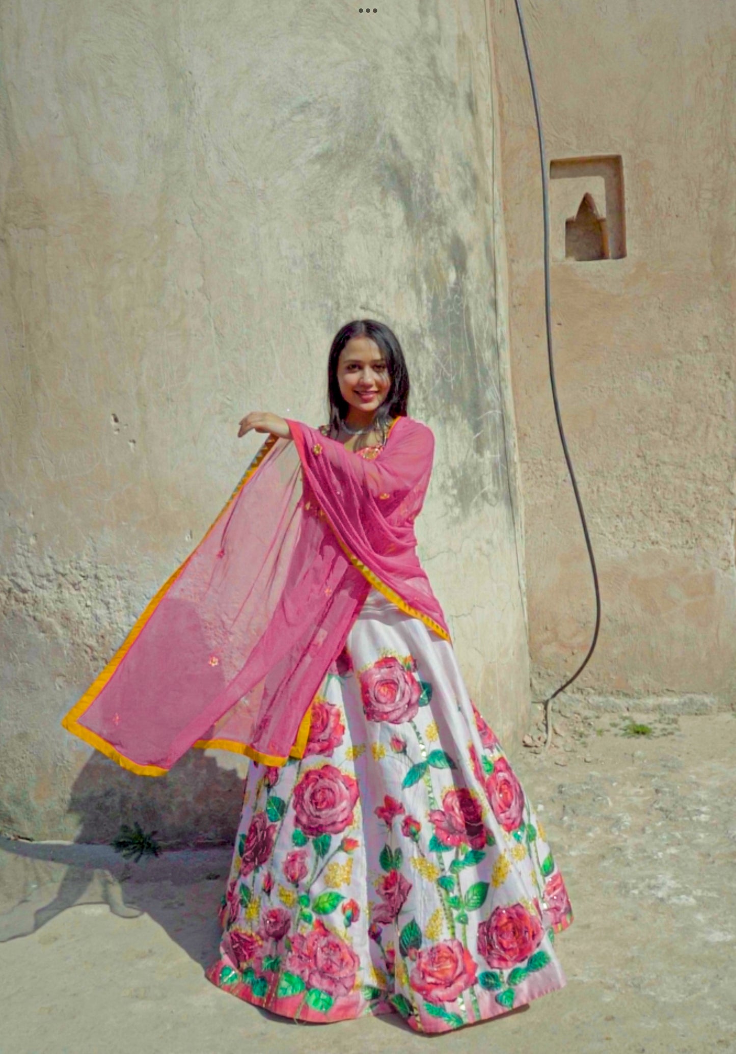 Painted Rose Lehenga
