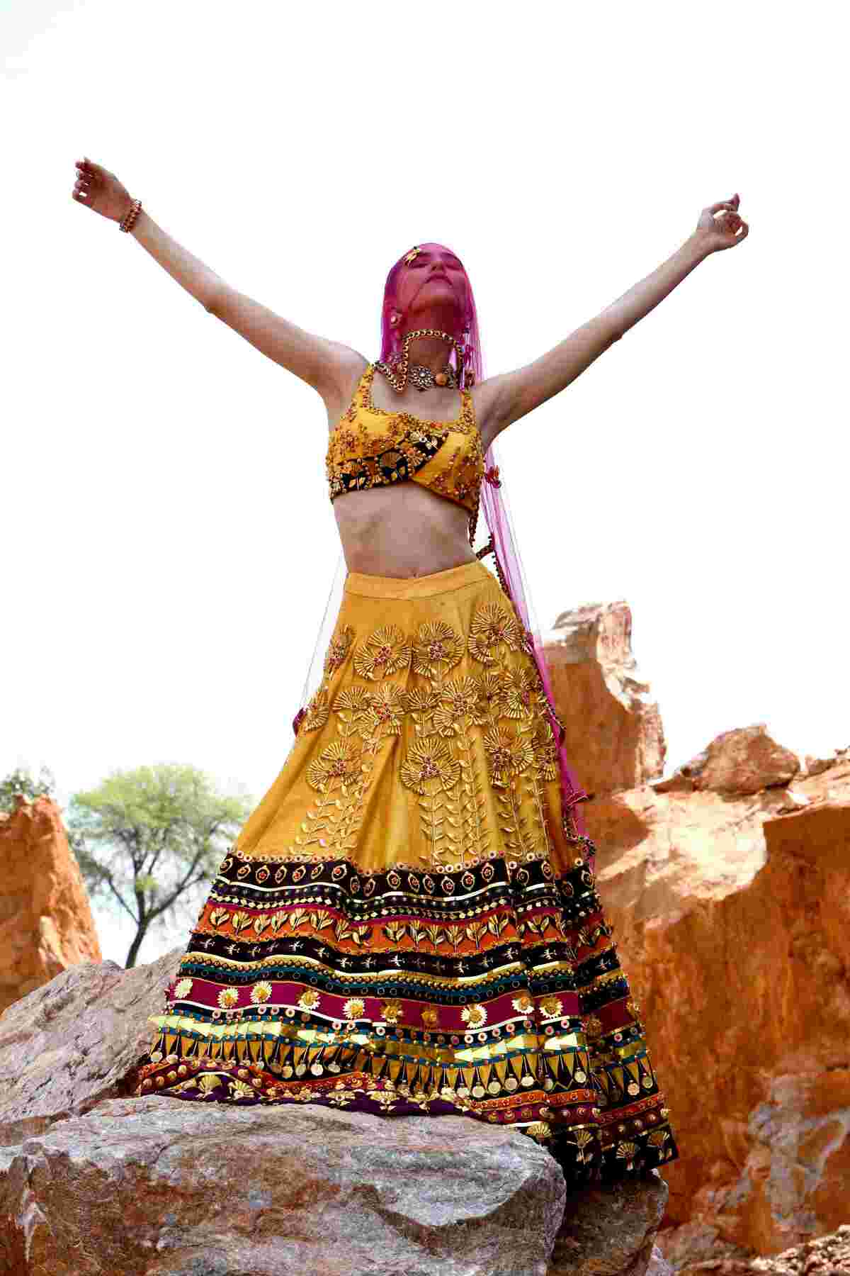 Ochre Nomad Lehenga